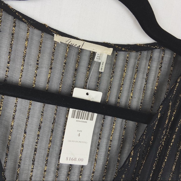 Anthro Floreat Annecy Gold Metallic Dress 4 Small - Picture 9 of 12